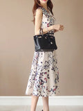 Sister Fan V-Neck Broken Flower Dress 2025 Women's Fashion Trendy City Sweet Print