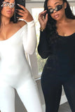 Skinny Yoga Jumpsuit Solid Color Long Sleeves Ribbed Bodysuit Casual Gym Fitness Running One Piece Overalls