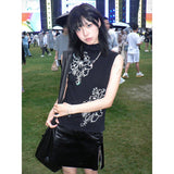 Sleeveless Streetwear Tanks Summer Sweet Y2k Aesthetic Women Vintage Print Tank Top Casual Fashion Harajuku
