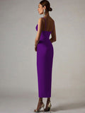 Bandage Dress 2022 Summer Purple Elegant Dresses for Women Black White Sexy Evening Party Club Dress Bodycon High