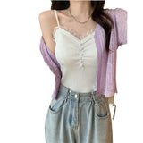 Knitted Cardigan Women Wear Air-Conditioned Sweaters In Summer 2023 New Style Design Minority Short Style