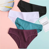 Underwear Cotton Panties Sexy Underpants Women's Panties Solid Color Briefs for Female Striped Cotton Intimate