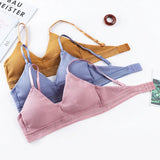 Cotton Hollow Out Bras For Women Underwear Solid Color Comfort Wireless Bra Lingerie Fashion Seamless Padded Bralette