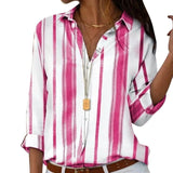 Striped Loose Shirt Cotton Tops and Blouses Retro Streetwear Tunic Women's Clothing Oversized Blusas Mujer De Moda