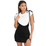 Skirts Women Ladies Short Mini Skirt Preppy Style High Waist Solid Black Stretch Pencil Skirt Short Suspender