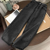 high waist women's fashion jeans woman girls women wide leg pants trousers female jean femme denim bagge mom