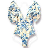 Sexy One Piece Swimsuit Women Swimwear Push Up Monokini Ruffle Swim Suit Bathing Suit Summer Beach Wear