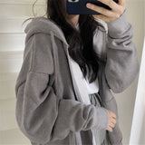 Zip Up Hoodie Streetwear Letter Printed Long Sleeve Sweatshirts Gothic Punk Y2k Autumn Winter Female Hoodie