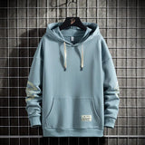 Autumn New Solid Color Polyester Men's Round Neck Hoodie Korean Style Hedging Casual Long-Sleeved Hoodie for