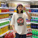 Women Harajuku Milk Printed Kawaii BF Couple Clothes Unisex Loose Long Summer Tee Top Womens Tshirt Korean Style