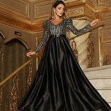 Prom Party Night Maxi Swing Dresses Women Elegant Luxury Female V-neck Cocktail Clothes Quinceanera Formal Club