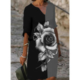 Summer Y2K Vintage V Neck Sundress Women Butterfly Print Midi Dresses Half Sleeve Casual Robe Beach Party Vestido De