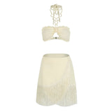 Blouse Skirt Two-Piece Split Swimsuit Women 2025 New Solid