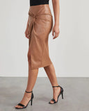 Zingj Autumn And Winter New Open Fork In The Long Sexy Hot Girl Bag Buttock Leather Skirt