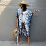 Sexy Black Retro Striped Batwing Sleeve Self Belted Plus Size Long Kimono Tunic Women Tops and Blouses Shirts