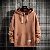 Autumn New Solid Color Polyester Men's Round Neck Hoodie Korean Style Hedging Casual Long-Sleeved Hoodie for