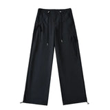 Zingj Trendy Women's Wear Personality Rope Design Solid Color Simple Basic Straight Tube Overalls Casual