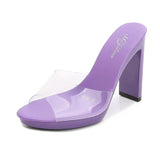 Zingj New Korean Version Of The Runway Show Model Shoes Fine Heel Sexy Black Waterproof Table 11CM High Heel Sandal Female