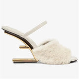 Zingj 2024 New Metal Special Shape With Round Head Design Sense Fashion Women's Slippers-Outfit