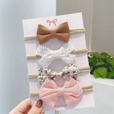Cotton Linen Leopard Printed Bow Baby Headband For Girls Newborn Headbands Lace Hair Bands Turban Kids Hair