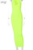 Ribbed Knitted V Neck Black Long Dress Women Sleeveless Slim Party Club Elegant Female Bodycon Midi Dress Streetwear