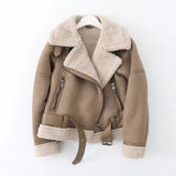 Women's Clothing 2025 New Large-Clip Women's Style Thick Locomotive Leather Fur