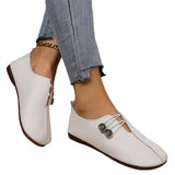 Zingj Summer New Soft Leather Flat Sole Casual Single Shoes Women's Round Head Shallow Foot Pedal Large Size Women's