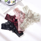 Sexy String Lace Underwear Women Back Bow Panties Women G String T-back Thong Transparent Lingerie Cute