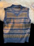 Aesthetic Vintage Streetwear Pull Femme All Match Casual Korean Fashion Knitted Vest Japanese V Neck Sleeveless Sueter