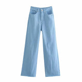 2021 Woman Jeans High Waist Denim Pants Overlength Straight Trouser Female Streetwear Korean fashion pantalones de