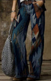 Zingj Plus Size Casual Pants Thin Jeans Wide Leg Pants 211-1-Outfit