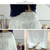 Cotton Suit Pants Women Summer 2025 New High-Waisted Leisure Small Loose-Hanging Broad Leg