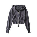 Zip Hoodie Slim Women Sweats Grunge Pink Sweatshirt Aesthetic Hoody Sweat College Young Girls Sweetshirts Crop Hoodie