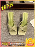 Women 2025 New Wearing Fashion High-End Silver Heels High Heels Summer With Skirt Cool Drag