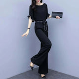 Trousers Suit Women's Summer 2025 New Female Summer Temperament Chiffin High-Rise Thin Oceany Casual Two