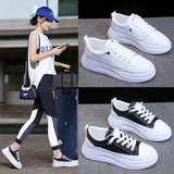Zingj White Shoes Female Spring 2023 New Students Versatile Ins Flat Plate Shoes Female Platform Korean Version Sports Small White Shoes- Outfit