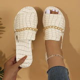 Chain Flat-Bottomed Slipper Women Stone Dew Beach Cool Drag
