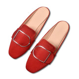 And Autumn New Bag Head Half Slippers Women Flat Bottom Side Of The Casual Lazy Muller Shoes Size
