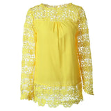 2020 Sping Winter Solid Sexy Lace Patchwork Women's T Shirt Fashion Casual O Neck Long Sleeve Ladies LooseT Shirts