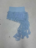 Holiday Wind Niche Design Irregular Lotus Leaf Side Mesh Splicing Solid Color Low-Rise Half-Body