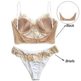 Ultra Thin Lace Underwear Sets Women Bralette Push Up Brassiere Sexy Eyelash Bra French Lingerie Female Bra and Panty