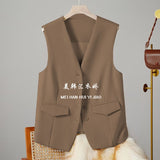 Vest Women's Small Vest 2025 Spring And Autumn New Repair Outside The Folding Women's Shoulder White Short Horse
