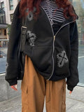 up hoodie with rhinestone cross