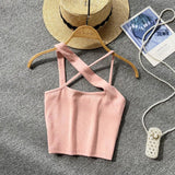 Zingj Version Of Solid Color Versatile Sling Vest Female Inside To Wear 2023 Summer New High Waist Crop Candy Color Small