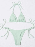 2023 New Sexy Three-Point Small Pit Strip Split Swimsuit Bikini