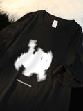 Aesthetic Black Cat Print Oversized T-shirtOutfit