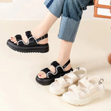 Wind Platform Sandals Female 2025 New Summer French Temperament Beads Fashion One Word Buckle Roman