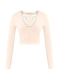 Long Sleeve Ribbed Crop Top- Outfit