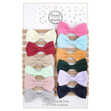 Set Floral Bows Solid Baby Headbands Dot Bowknot Elastic Cotton Hair Bands For Girls Nylon Princess Turban Hair