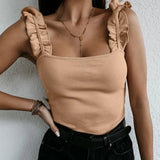 Zingj Hot Style Sexy One-Word Collar Low-Cut Strap Slim Top-Outfit